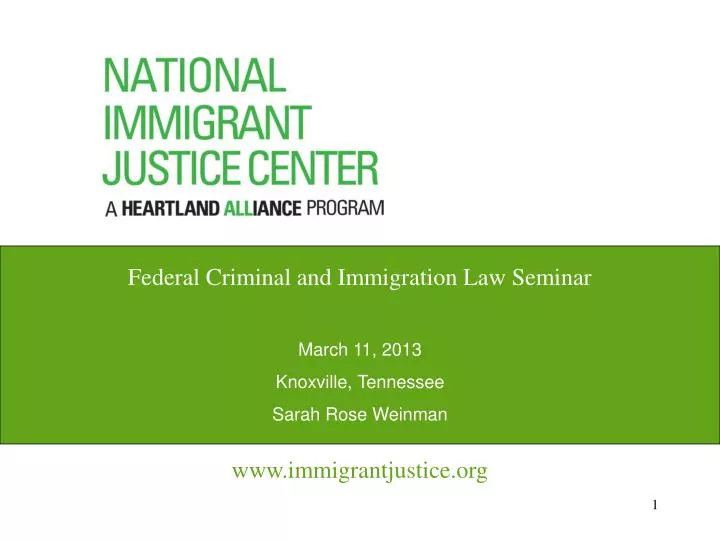 federal criminal and immigration law seminar