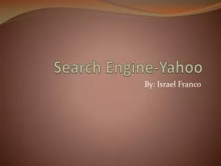 Search Engine-Yahoo