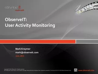 ObserveIT : User Activity Monitoring