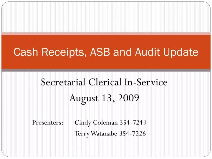 cash receipts asb and audit update