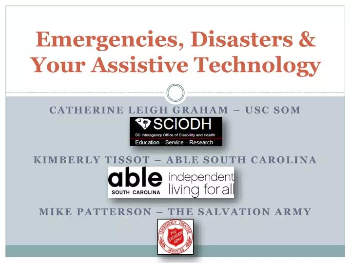 emergencies disasters your assistive technology