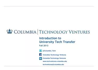 Introduction to University Tech Transfer