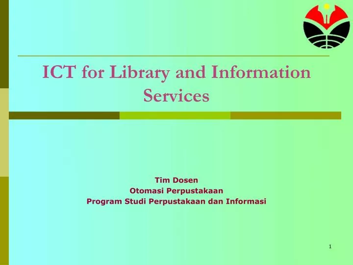 ict for library and information services