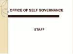 OFFICE OF SELF GOVERNANCE