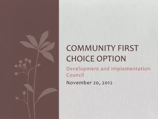 Community First Choice option