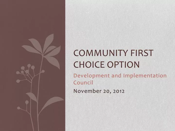 community first choice option