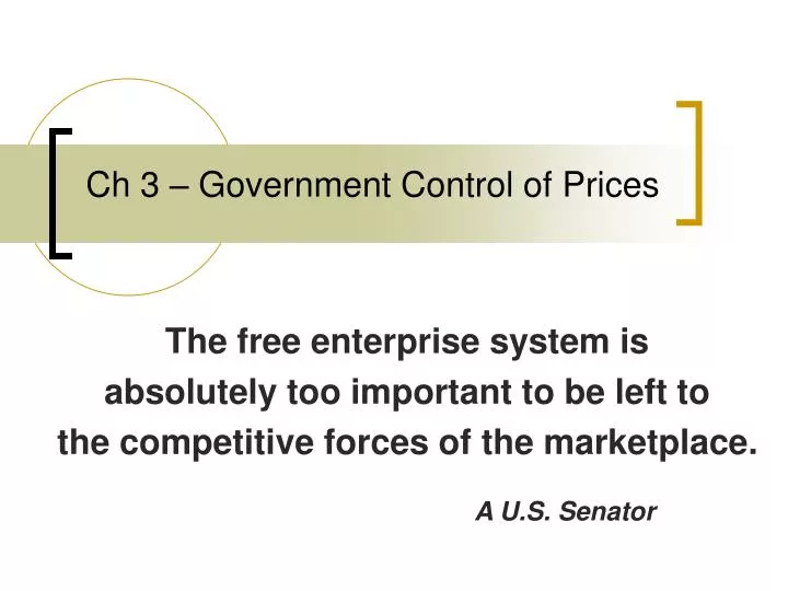 ch 3 government control of prices