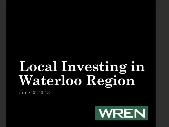 local investing in waterloo region