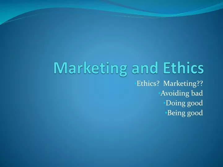 marketing and ethics