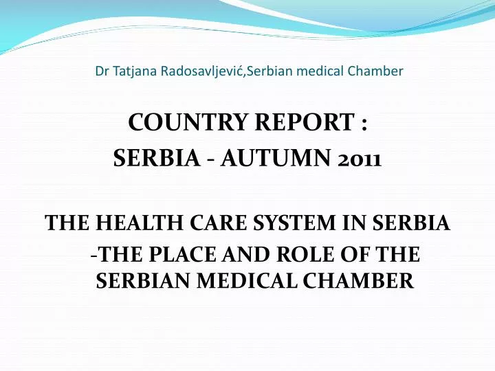 dr tatjana radosavljevi serbian medical chamber