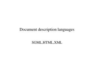 Document description languages