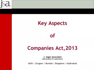 Key Aspects of Companies Act,2013