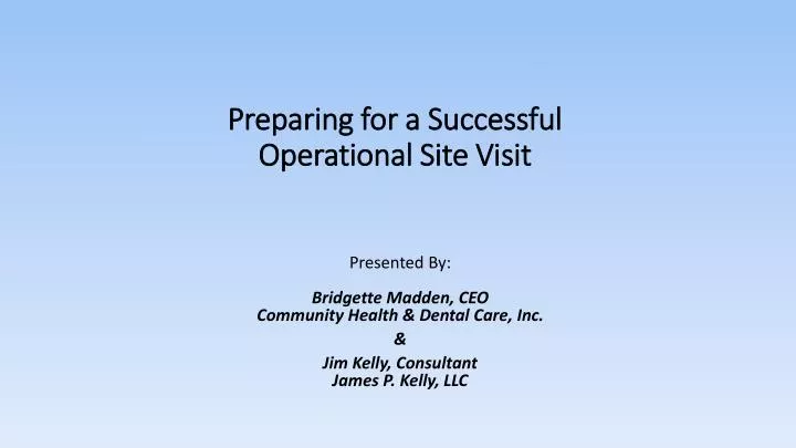 preparing for a successful operational site visit