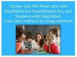 Understanding Section 504 and the ADAAA: Protections for Students with Disabilities in Schools - slide 1