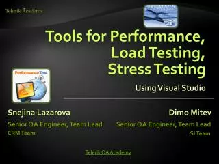 Tools for Performance, Load Testing, Stress Testing Using Visual Studio