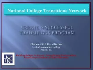 Create a Successful Transitions Program