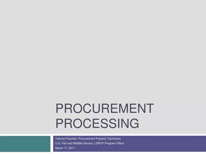 procurement processing