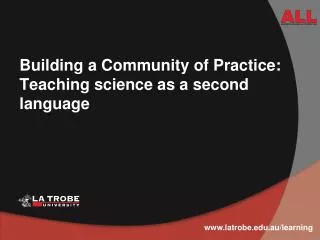 Building a Community of Practice: Teaching science as a second language