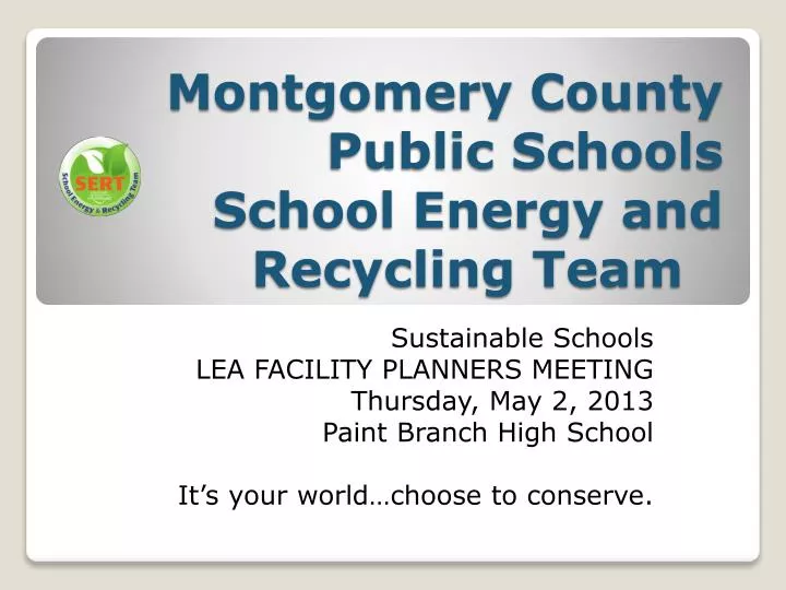 montgomery county public schools school energy and recycling team