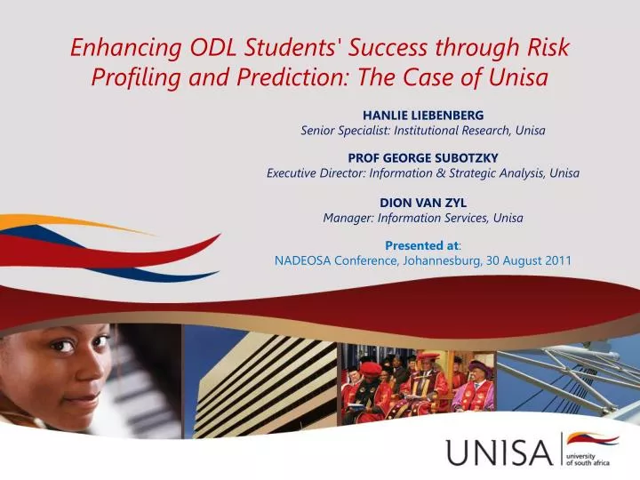 enhancing odl students success through risk profiling and prediction the case of unisa
