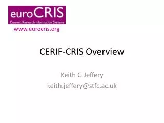 CERIF-CRIS Overview