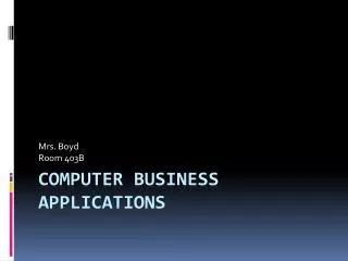 Computer Business Applications