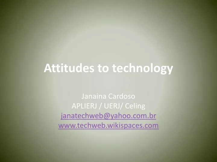 attitudes to technology