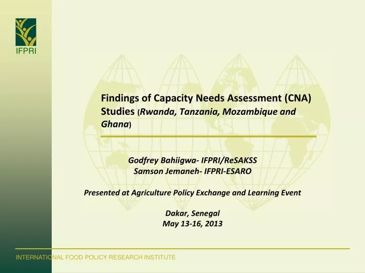 findings of capacity needs assessment cna studies rwanda tanzania mozambique and ghana