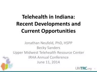 Telehealth in Indiana: Recent Developments and Current Opportunities