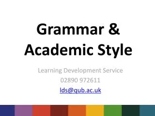 Grammar &amp; Academic Style