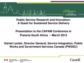 Public Service Research and Innovation: A Quest for Sustained Service Delivery
