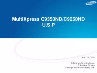 MultiXpress C9350ND/C9250ND U.S.P