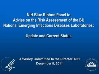 Advisory Committee to the Director, NIH December 8, 2011