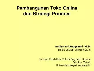 Pembangunan Toko Online dan Strategi Promosi