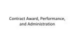 Contract Award, Performance, and Administration