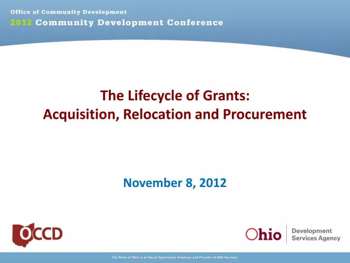 the lifecycle of grants acquisition relocation and procurement