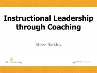 Instructional Leadership through Coaching