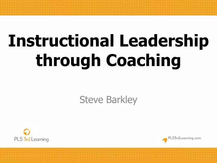 instructional leadership through coaching
