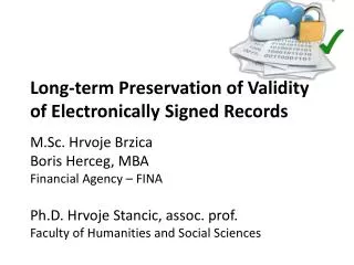 Long-term Preservation of Validity of Electronically Signed Records