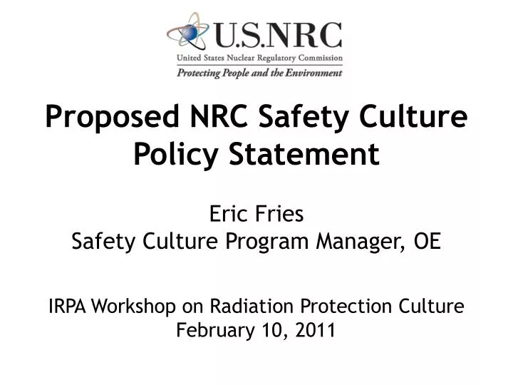proposed nrc safety culture policy statement