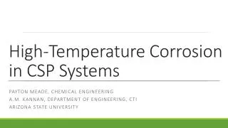 High-Temperature Corrosion in CSP Systems