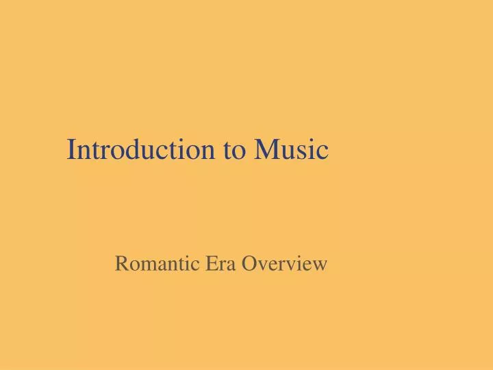 introduction to music