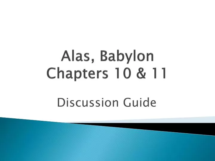 alas babylon chapters 10 11