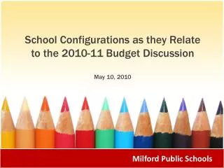School Configurations as they Relate to the 2010-11 Budget Discussion May 10, 2010