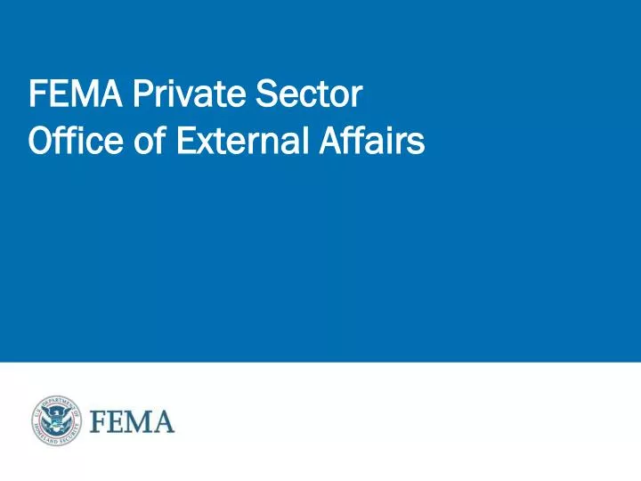 fema private sector office of external affairs