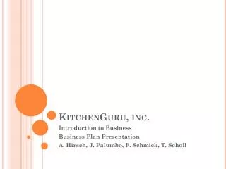 KitchenGuru , inc.