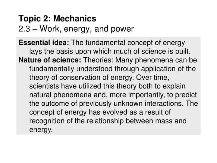 topic 2 mechanics 2 3 work energy and power