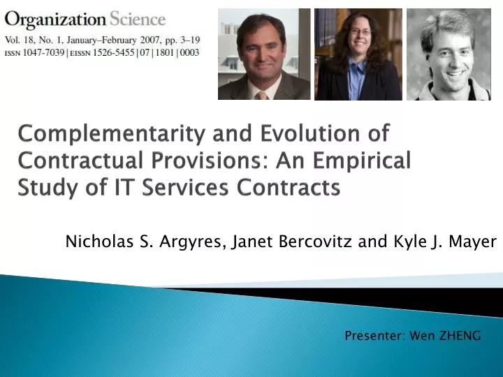 complementarity and evolution of contractual provisions an empirical study of it services contracts