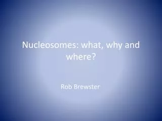 Nucleosomes: what, why and where?