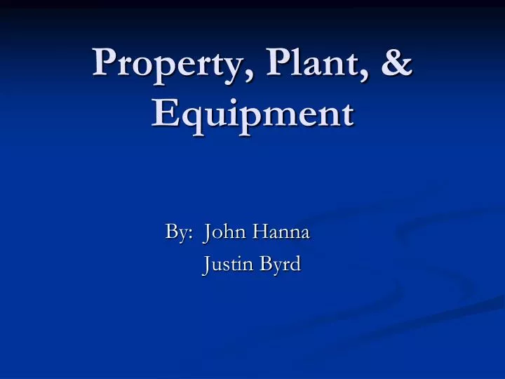 property plant equipment